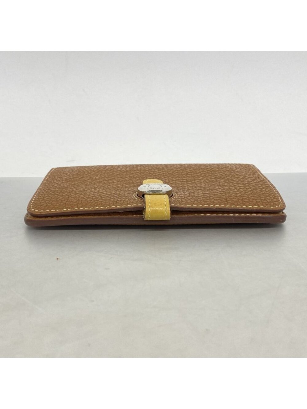 Hermes Coin Purse Dogon Compact Bicolor Togo Gold Curry Silver - Picture 2 of 8